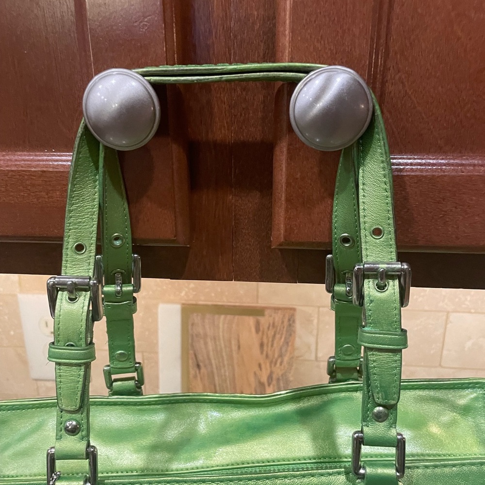 Coach Green Leather Tote Bag - Picture 3 of 9
